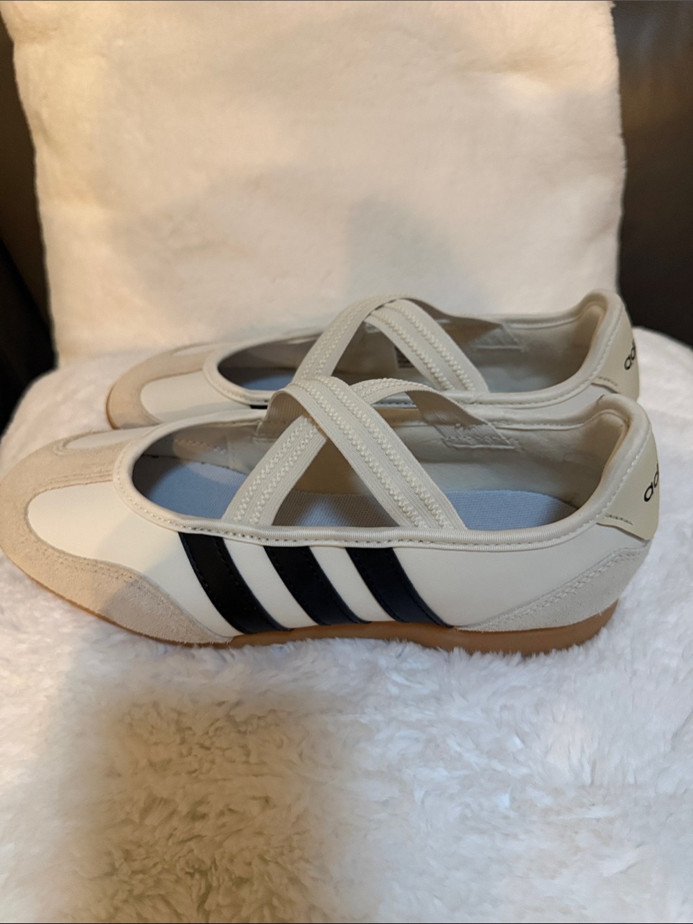 Adidas Barreda White and Black Mary Jane Sneakers with Cross Strap - never worn